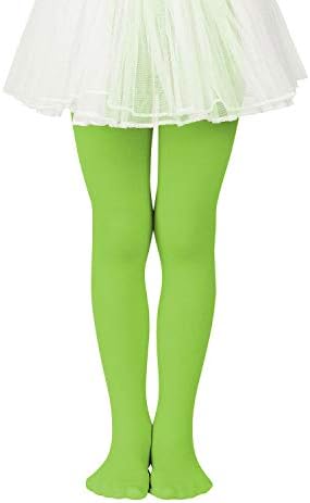 Green Tights for Girls 6-7 Soft Footed Halloween Christmas Tights